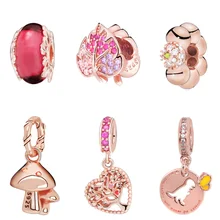 Модные серебряные бусины 925 пробы сверкающие листья дерево любви талисманы подходят Pandora Браслеты для женщин DIY ювелирные изделия