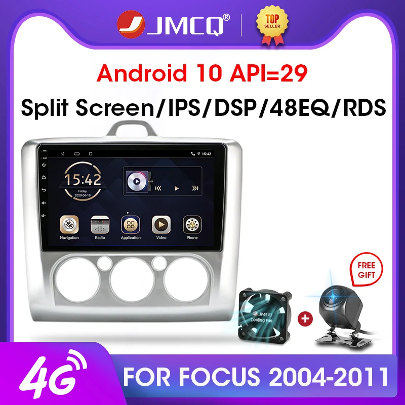 JMCQ 2G + 32G Android 10 DSP автомобильное радио Multimidia видео плеер навигация GPS для ford focus 2 3