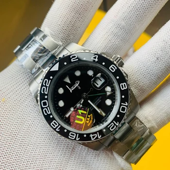 

Premium GMT Watch Men's Automatic Black Ceramic Bezel Sapphire Glass Jubilee Bracelet Sweep Sports AAA Watch