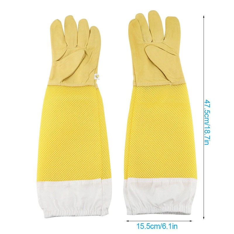 Новые перчатки для пчеловодства из козьей кожи для пчеловодства с вентилируемым пчеловодом с длинными рукавами