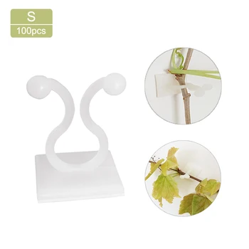 

100pcs Plant Climbing Wall Fixture Clips Plant Fixer Self-Adhesive Vine Holder Traction Invisible Sticky Hook Fixing Clamps