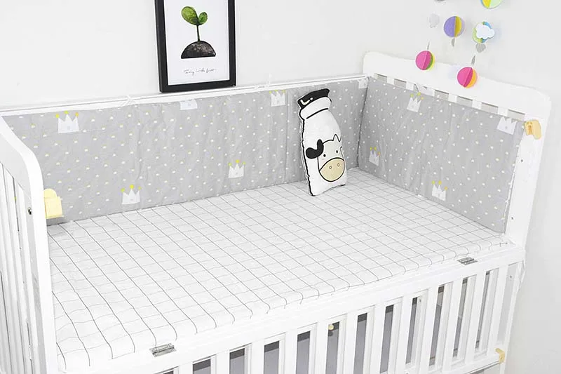 4 шт. Детская кровать бампер декор комнаты мультфильм печати стороны в кроватке для новорожденных 120*30 см хлопок Колыбель протектор