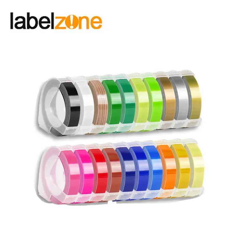 Color : Black 10, Size : 6mm LYDBM Multicolor 10Rolls 6mm 9mm 12mm 3D Embossing Label Tape fit for Dymo 1610 12965 Manual Label Printer for Motex E101 Label Maker