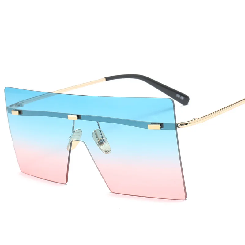 46187 большие квадратные солнцезащитные очки с одной линзой для мужчин и женщин модные UV400 очки - Цвет линз: C6 blue red
