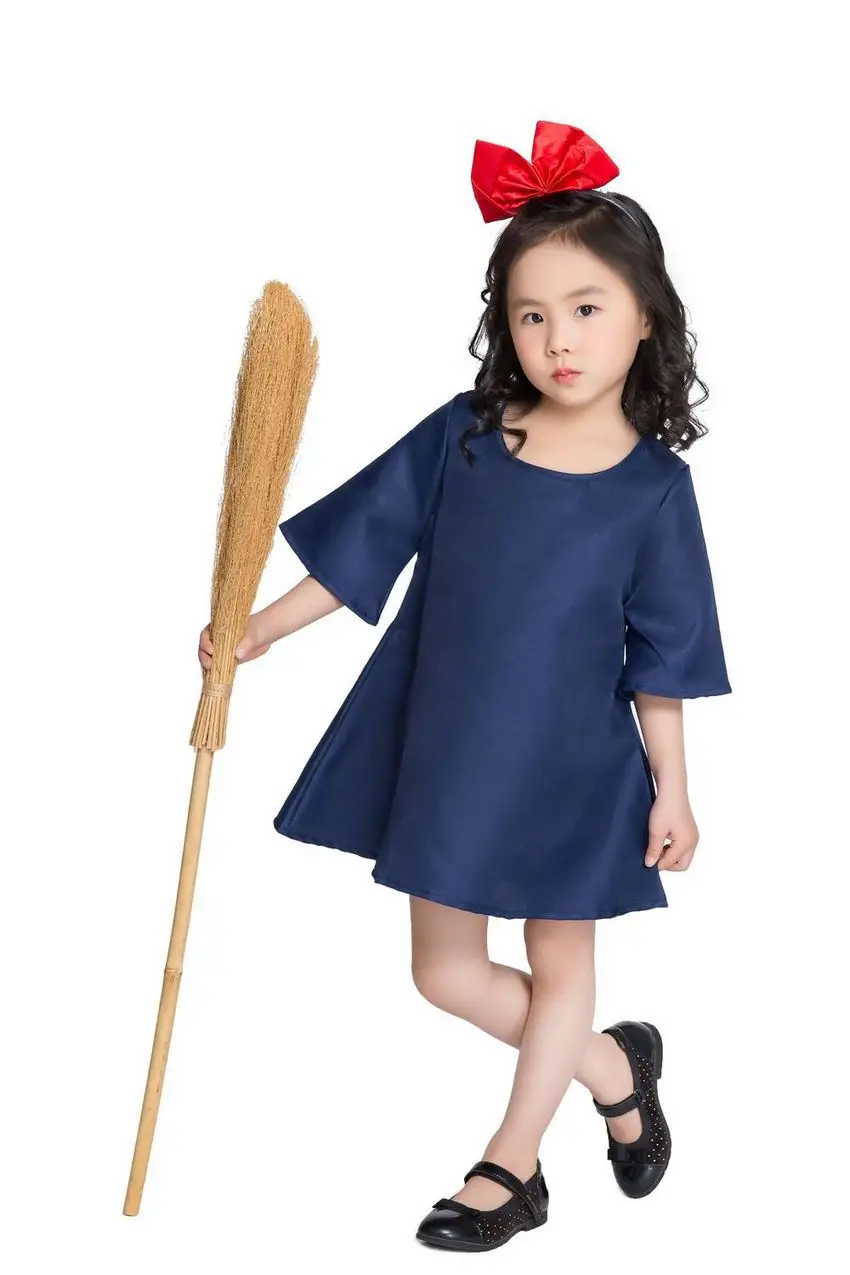 Детский костюм маскарадное платье ведьмы для девочек, маленькая ведьма Qiqi, фото, одежда для родителей и детей на Хэллоуин