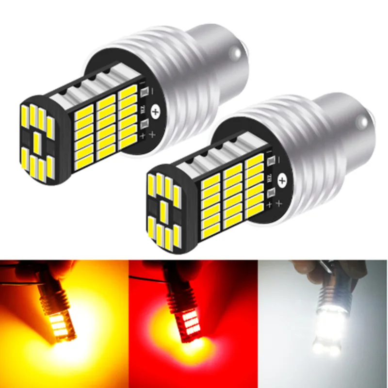 2pcs Car T20 7440 7443 LED Bulbs Canbus LED 1156 P21W BA15S PY21W BAU15S 1157 BAY15D 3157 Brake Reverse Light Turn Signal 12V