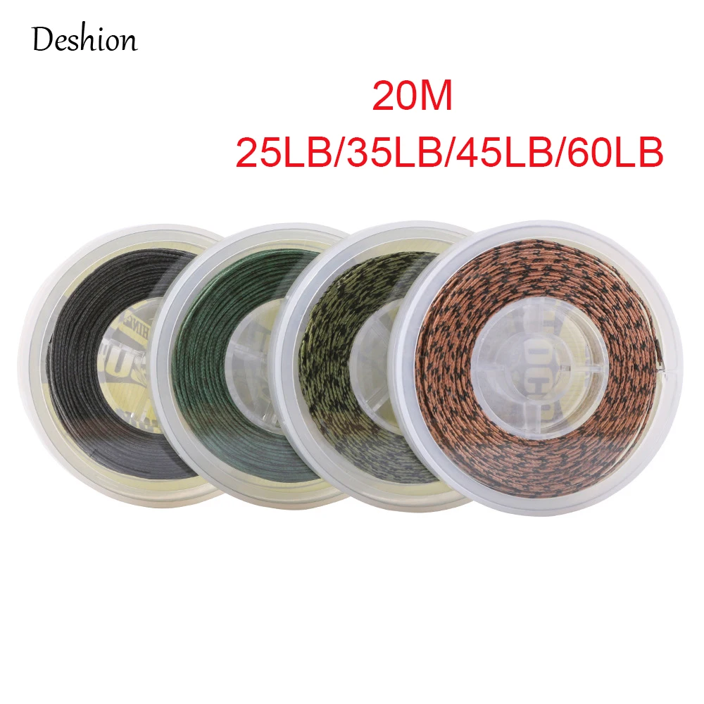 

Deshion 20 meters Leadcore Carp Sinking Braided Fishing Line 25LB 35LB 45LB 60LB Leader Line 12 Strands High Quality