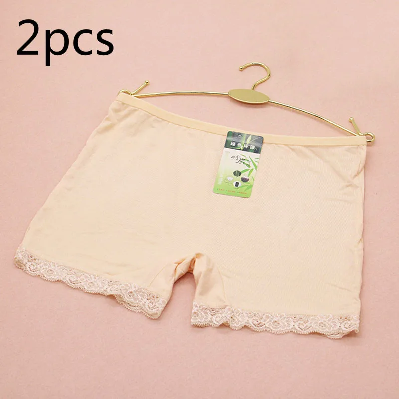 Skin lace edge 2 шт. бесшовные шорты безопасности штаны женские дышащие короткие колготки сексуальное нижнее белье Боксеры Нижнее белье Женские шорты под брюки - Цвет: Skin lace edge