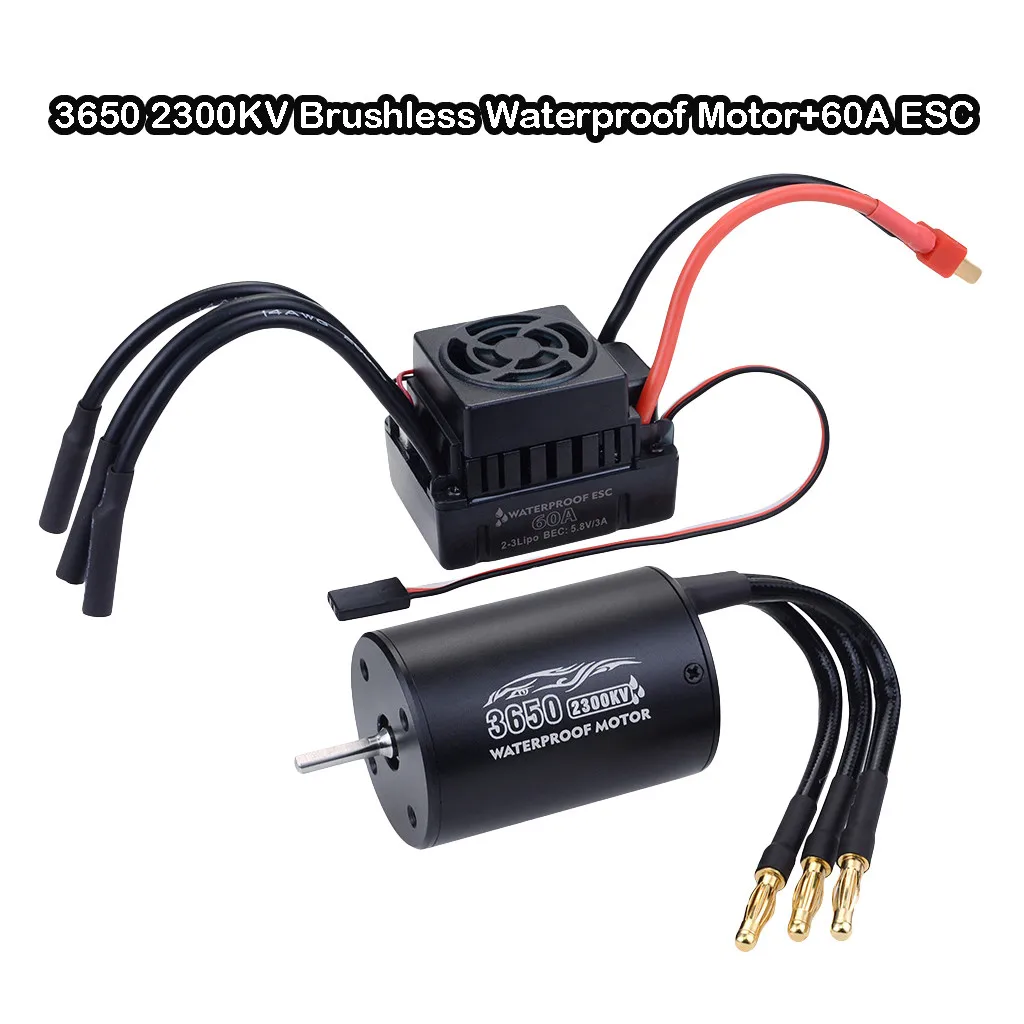 A SURPASS HOBBY 3650 бесщеточный водонепроницаемый мотор+ 60A набор ESC для 1/10 RC грузовик автомобиль - Цвет: A
