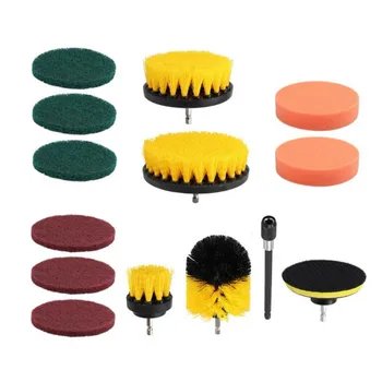 

14 IN 1 Electric Drill Cleaning Brush+Sponge Kit For Car Washing Polishing Tools High Quality Durable