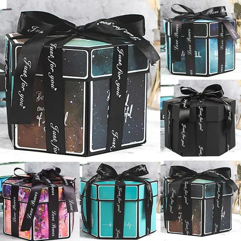 Взрывоопасная коробка самоклеящийся фотоальбом шестигранный Diy ручной работы фотоальбом Diy сюрприз, подарок на день Святого Валентина скрапбук