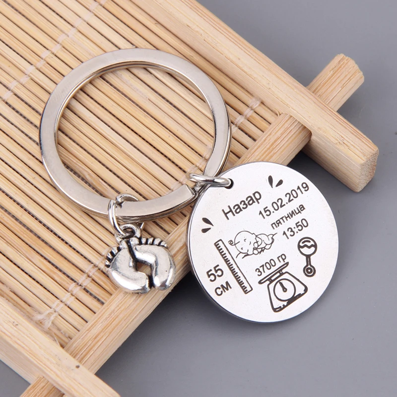 Porte Cles Personnalise Avec Des Statistiques De Bebe Pendentif De Pied De Bebe Bijoux A La Mode Cadeau Commemoratif Pour Nouveau Papa Et Nouvelle Maman Aliexpress