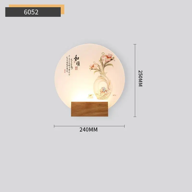 Креативный круговой настенный светильник для спальни, прикроватный фон, настенный светильник для коридора, светодиодный светильник, бра для ванной комнаты, акриловый настенный светильник - Цвет абажура: 6052
