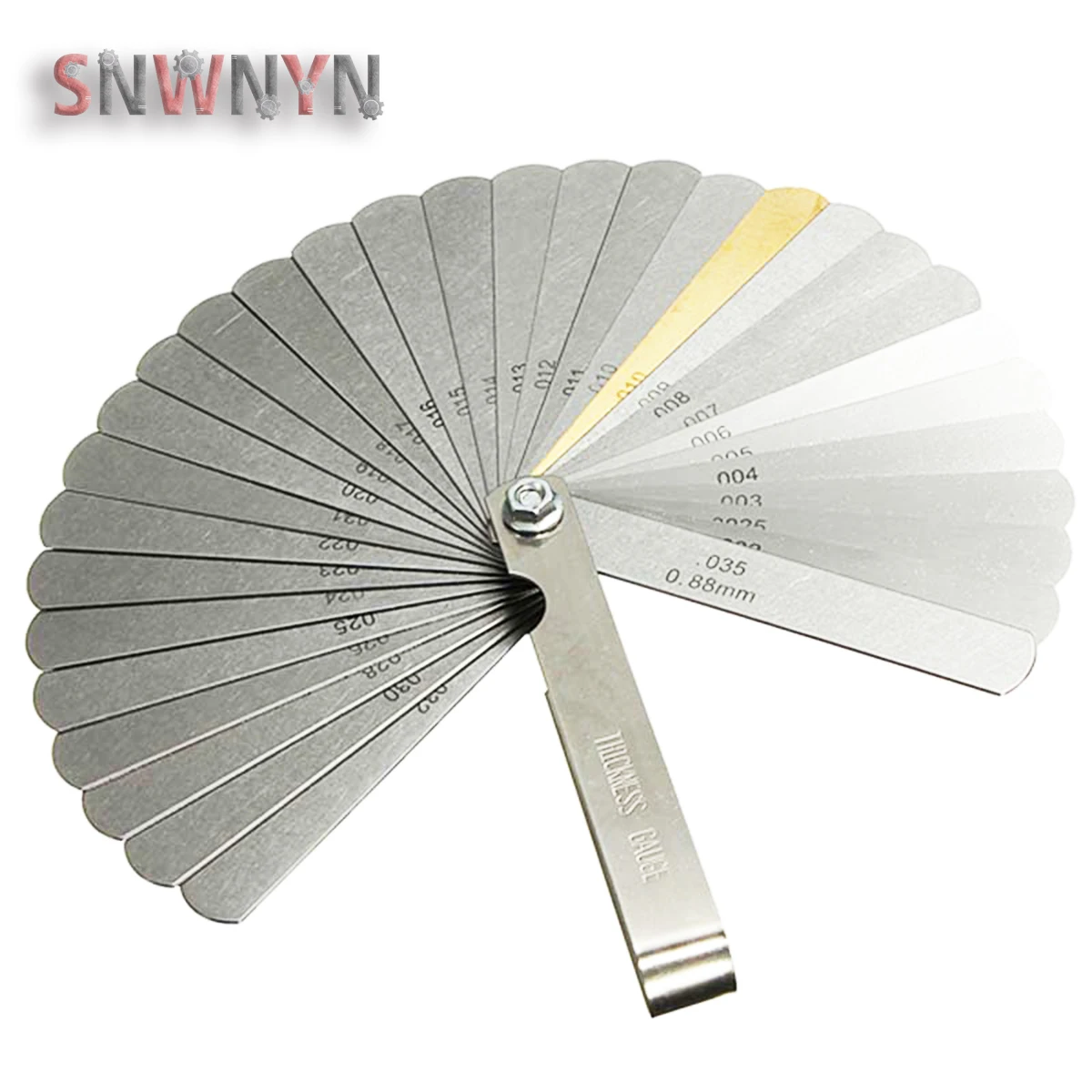 

32pcs Stainless Steel Feeler Gauge 0015-.035 Copper Sheet Blades Teaching Feeler 0.04-0.88mm Measurements Tools