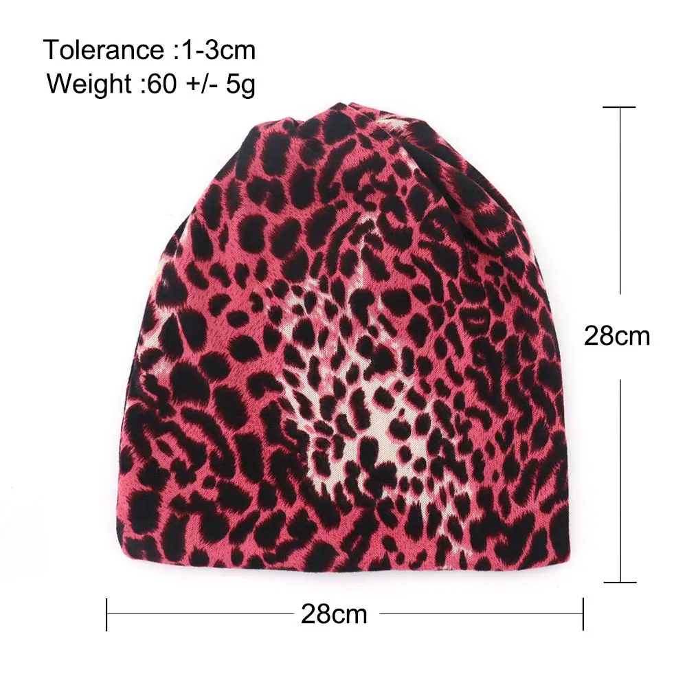 skully hat men's 2022 Fashion Women's hat Leopard hat Female Beanies Skullies Casual Polyester Leopard Scarf Cap Two Used Autumn Winter hats mens skully beanie