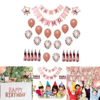 

16inch Balloon Letter Happy Birthday Party Digital Rose Aluminum Balloon Foil Wedding Decoration Gold Set Letter Bal Y0X5