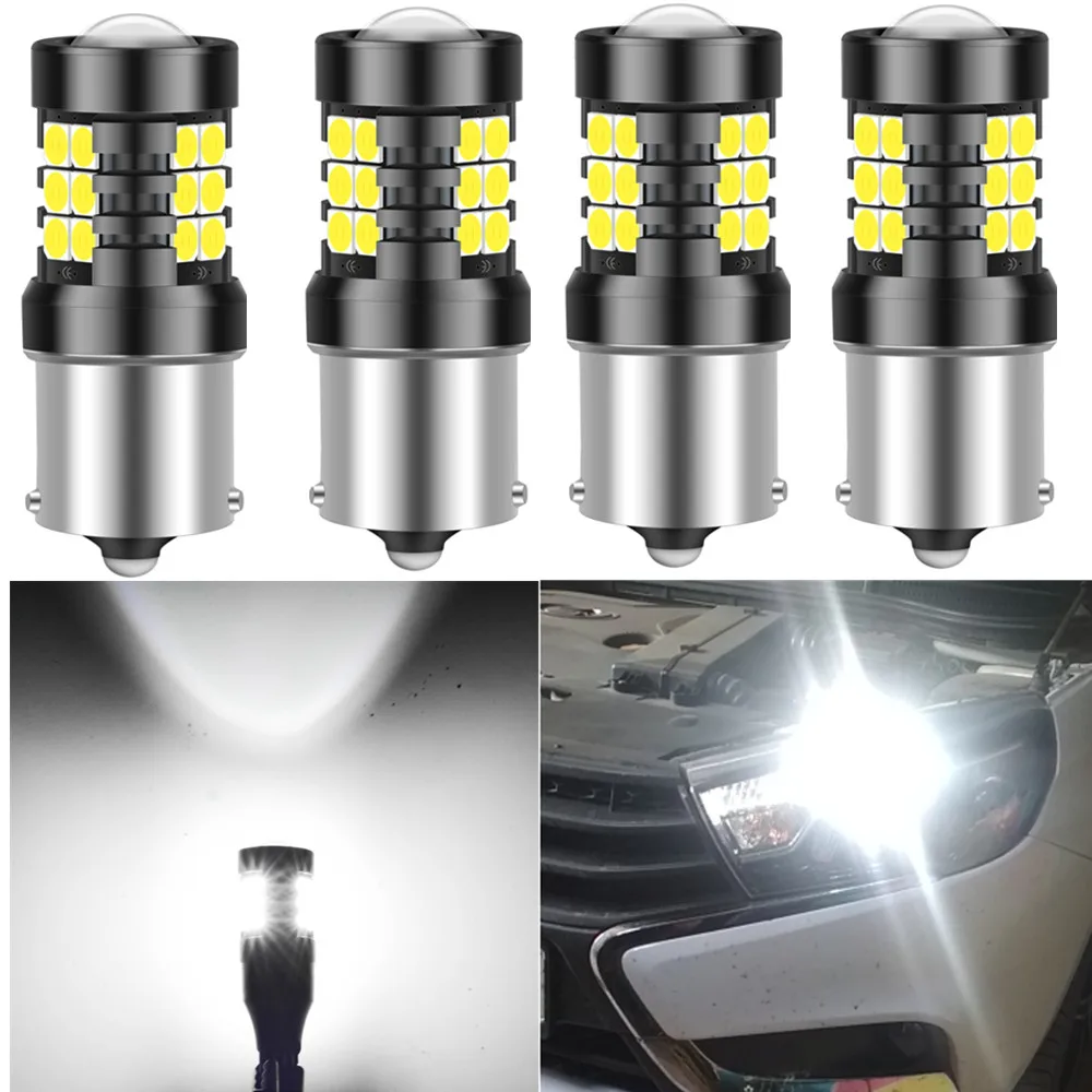 

4x 1156 P21W BA15S Canbus LED Auto Tail Brake Bulb Car Daytime Running Lights T15 W16W Reverse Light for tiguan cruze touran