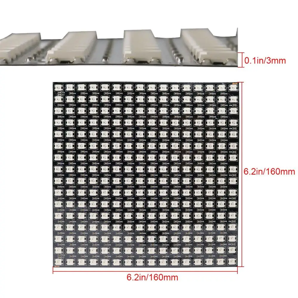 160X160mm Screen 5V ws2812b Full Dream led панель пикселей экран дисплея; индивидуально Адресуемая цифровая матрица полосы; 8x32 16x16 8x8 - Испускаемый цвет: 160X160mm Screen