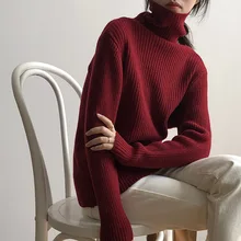 Shuanggun high collar warm sweater female 2021 winter new Korean version of the soft sweater top P313