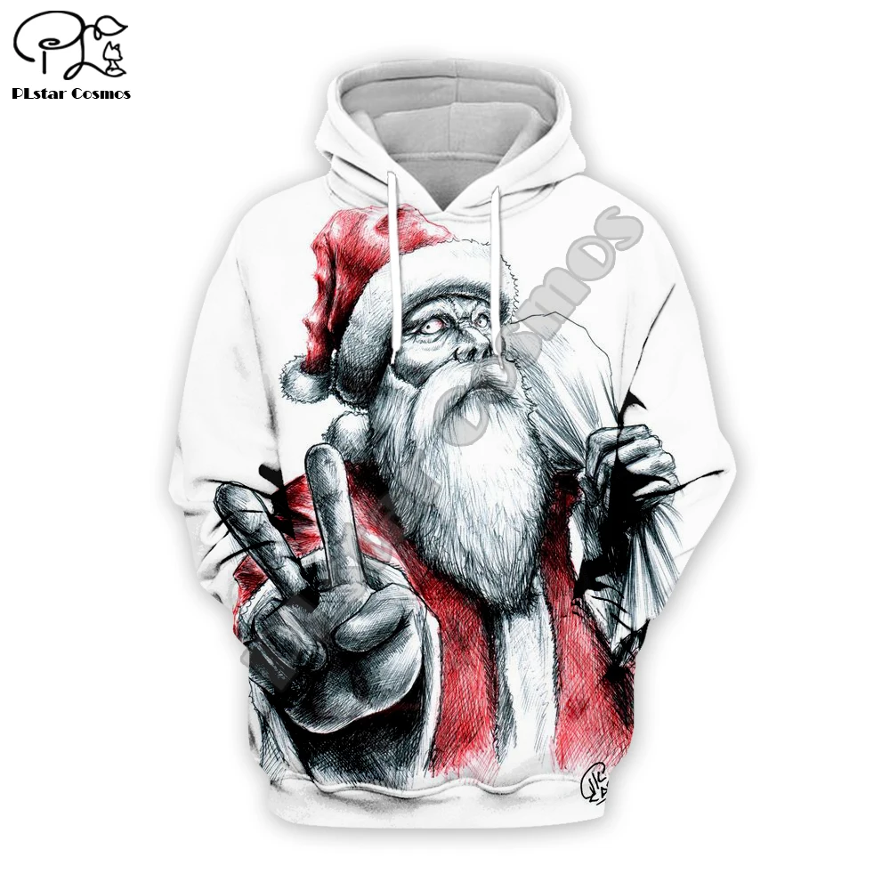 

PLstar Cosmos Santa Claus Animal Christmas Sweater Tracksuit Harajuku Colorful Funny Casual 3Dprint Men/Women Hoody Pullover R-7