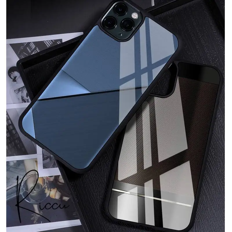 Тёмный матовый металлический чехол для телефона резиновый iphone 11 12 Pro Max XS 8 7 6 6S Plus X