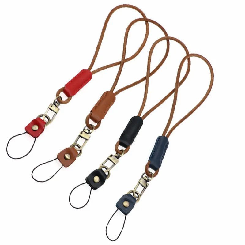 

Retro Real Cow Leather Wrist Strap Hand Lanyard For Phone iPhone Samsung Camera GoPro USB Flash Drives Keys ID Card keycord