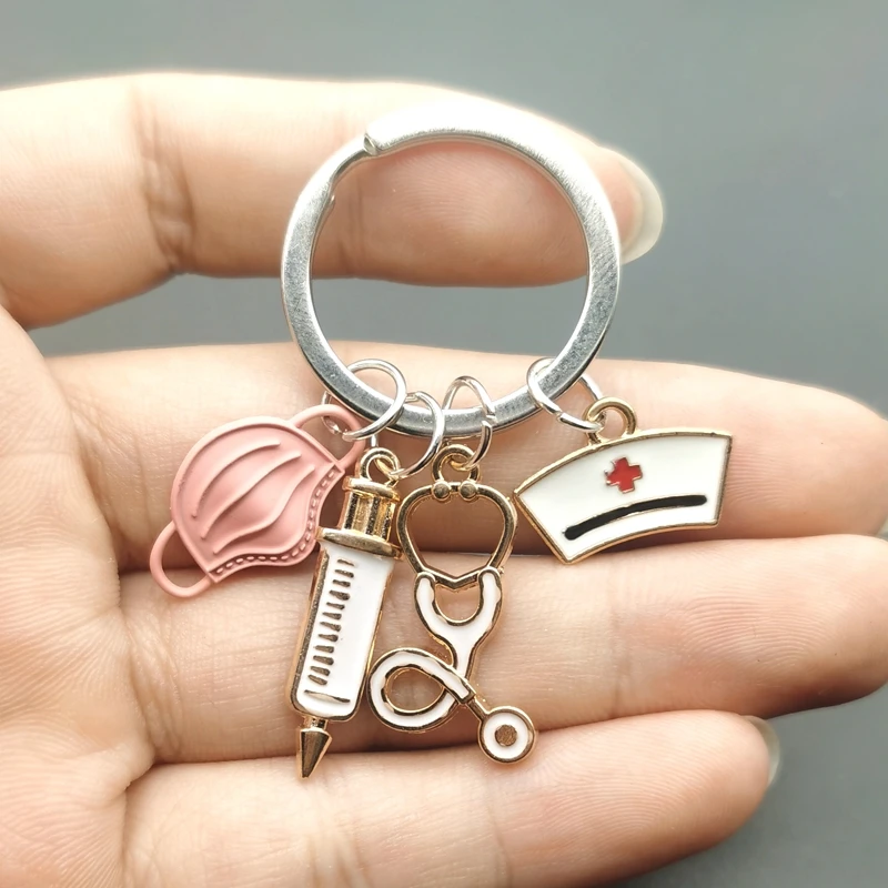 Keychain Key Ring Needle Medical Box Doctor Nurse Keyring Handbag Decoration N3 