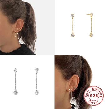 

MARY 925 Sterling Silver Stud Earrings For Women Pierced Earring Oorbellen Couple Gift Fine Jewelry Carrting Earing brinco