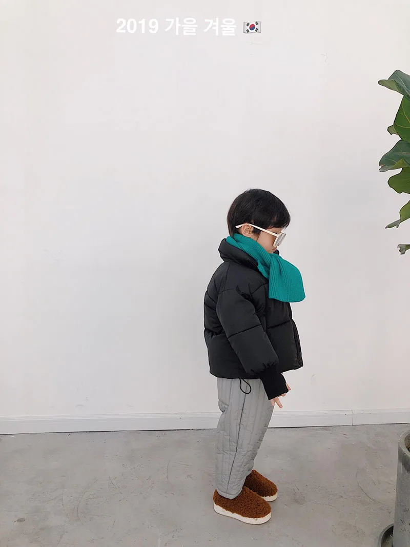 Children's wear winter children's quilted plus velvet trousers boys thickening vertical trousers - Цвет: gray