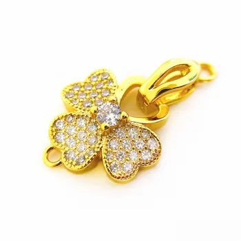 

Copper Clasps 18K Gold plated DIY Pearls Jewelry Fittings Fastener Connector Clasps For DIY Gems Pearls Necklace Bracelet Clasp