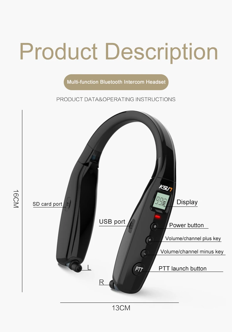 KSUN KSX-BT66 Bluetooth гарнитура беспроводной Спорт Бег Уши висячие шеи Android Apple универсальная рация Национальный