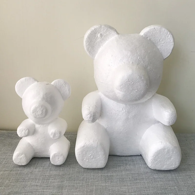 Розовый медведь подготовка DIY пенные заготовки Форма материал плюшевый медведь 20 см 35 см эмбрион пена медведь Искусственные цветы ремесленные формы