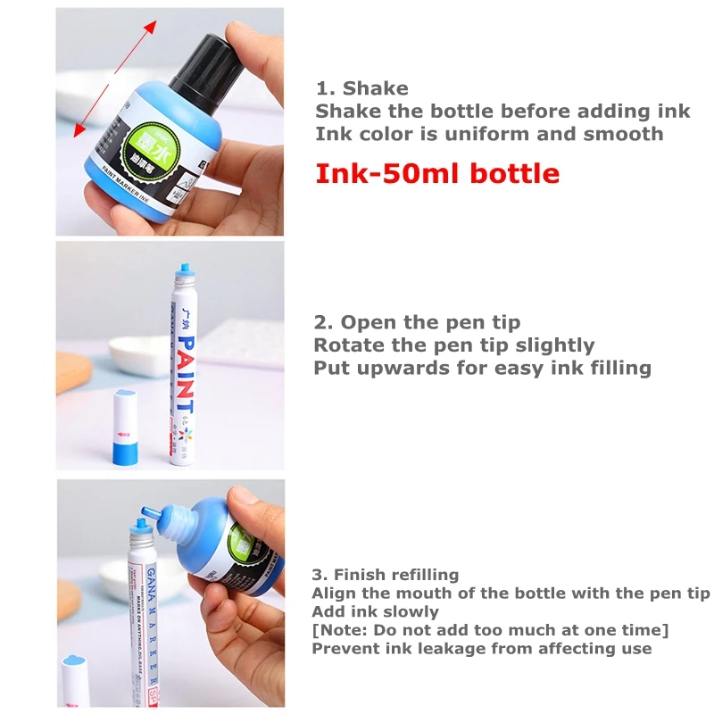 Marker Pens 12 Colors Paint Waterproof Metal Permanent Ink Art For Rock Wood Metal Plastic Glass Graffti Ceramic Car DIY