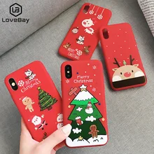 Lovebay прекрасный Рождественский мягкий чехол для iPhone 11 6 6 S 7 8 Plus Снеговик Лось чехол для телефона для IPhone X XS MAX XR 11Pro Max чехлы