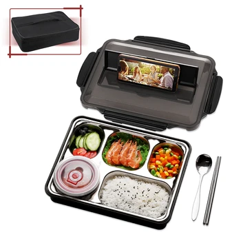 

ONEISALL Thermal Lunch Box With Bag Set Stainless Steel Kid Adult Bento Boxs Leak-proof Food Container Portable Picnic Storage
