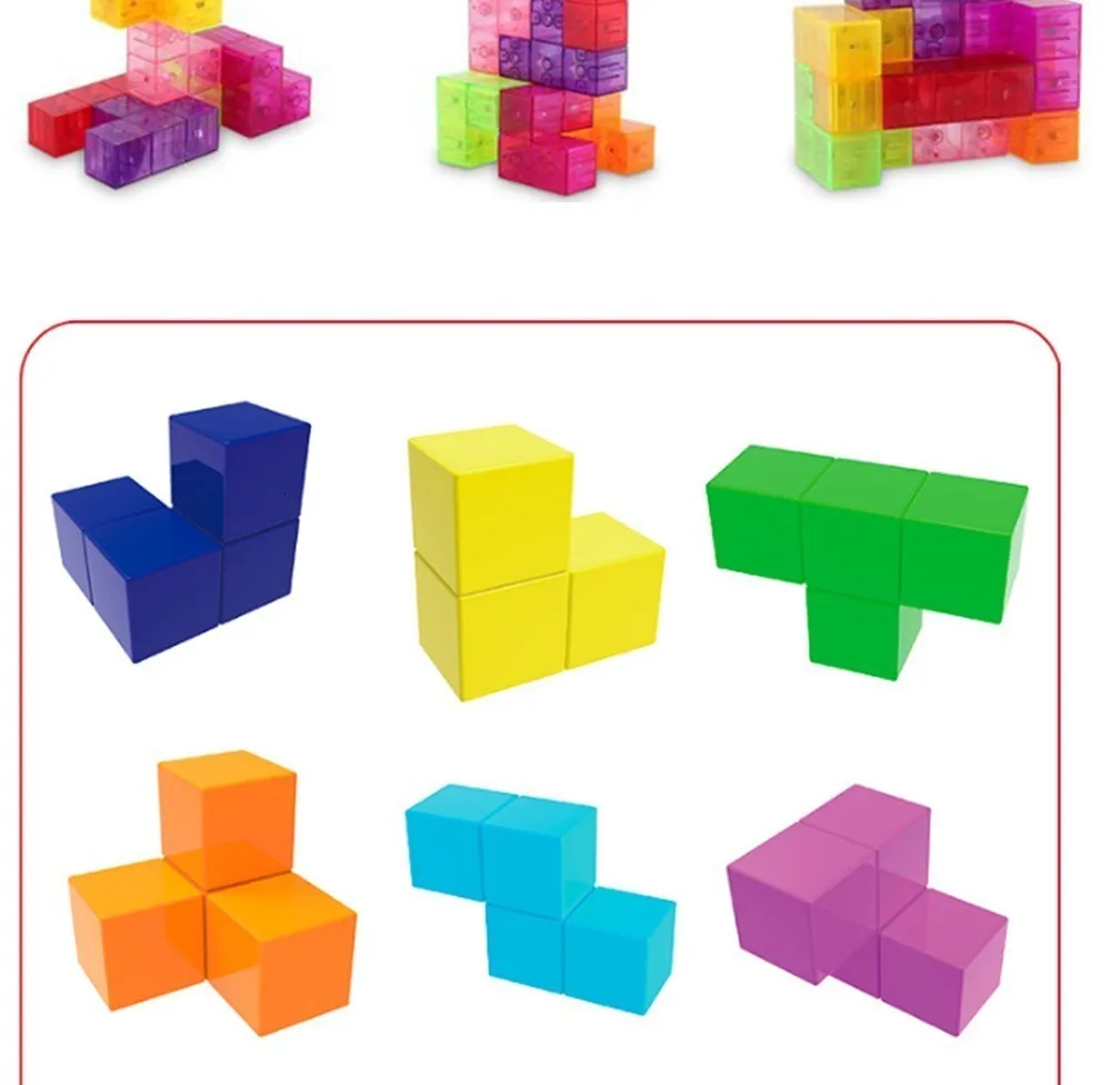 Магнитный куб, волшебные игрушки, сделай сам, креативные блоки, пластиковые строительные блоки, сильный магнит, головоломка, конструктор, интерактивные игрушки для детей