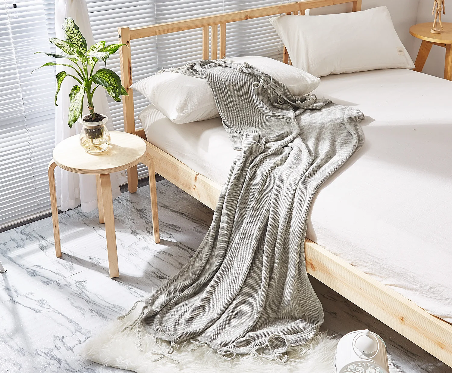 Noah New Style Knitted Blanket Tassels Casual Blanket Sofa Blanket Home Soft Decoration