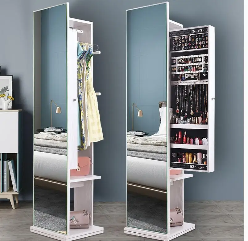 Зеркало для шкафа полное тело пол-в-зеркало на потолок простой современный гостиная шкаф многофункциональный вращающийся зеркало для примерки