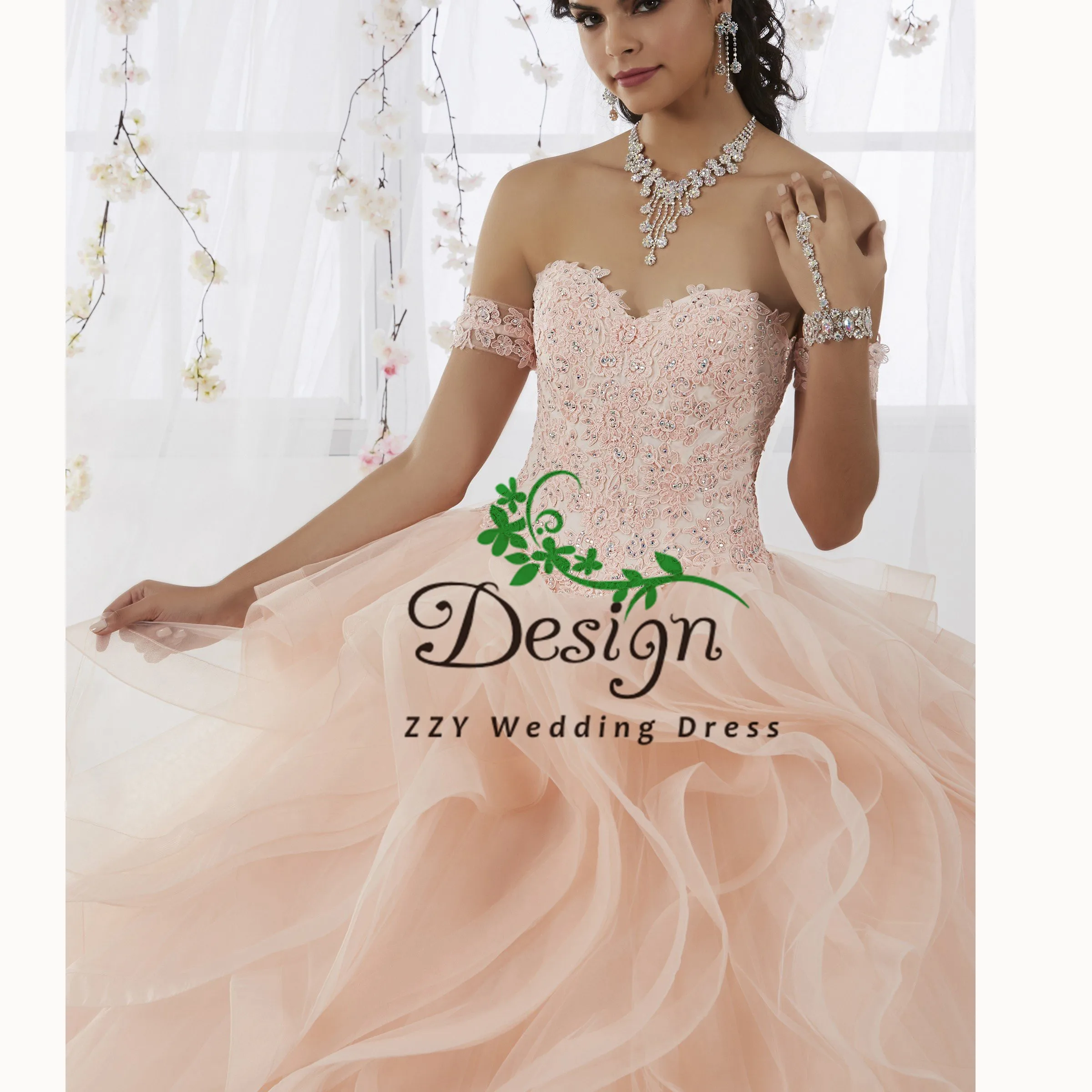 Винтаж vestido de 15 anos вырез в форме сердца с розовым фатином многоярусная со складками Расшитое бисером в честь пятнадцатилетия платья аппликации с длинным шлейфом