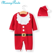 MPANDA Рождественский комбинезон для младенцев с Санта-Клаусом для мальчиков и девочек, одежда для младенцев, Одежда для новорожденных, унисекс, Рождественская шапка, костюм, Детские комплекты