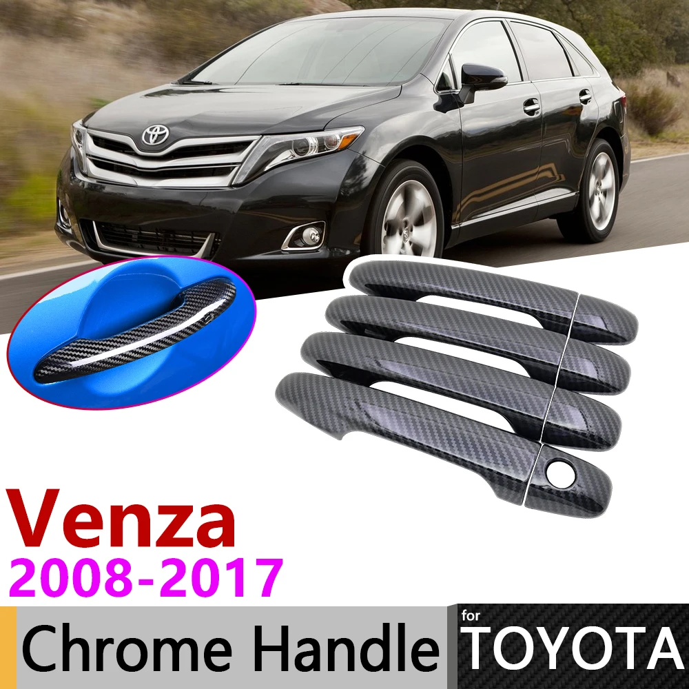 Черная крышка дверной ручки из углеродного волокна для Toyota Venza AV10 2008 ~ 2017