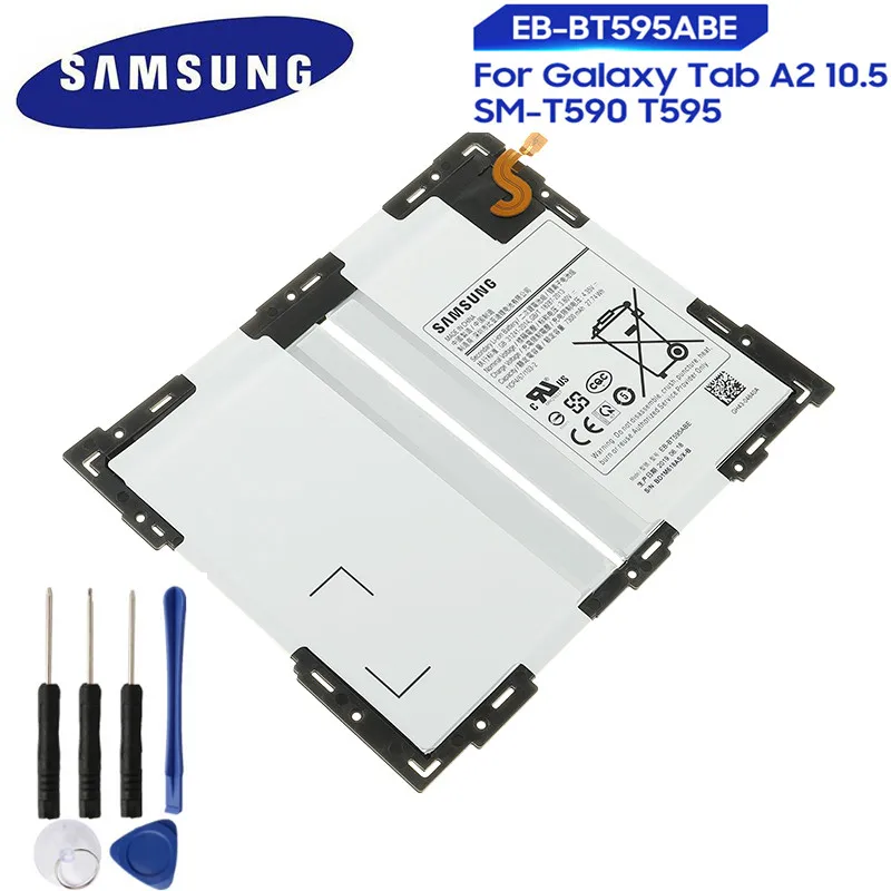 Оригинальная Замена Samsung батарея для Galaxy Tab A2 10 5 SM-T590 T595 SM-T835 EB-BT595ABE натуральная