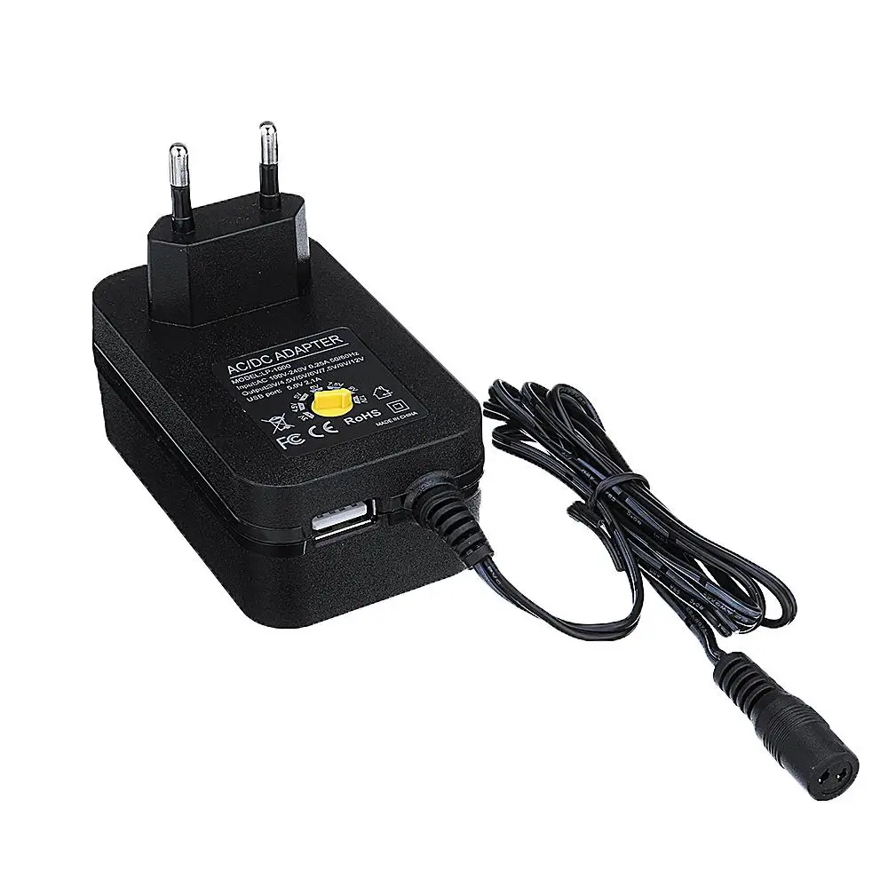 DC3/4,5/5/6/7,5/9/12 V 30W адаптер с регулируемой мощностью Универсальный Зарядное устройство ЕС плагин для Светодиодные ленты света