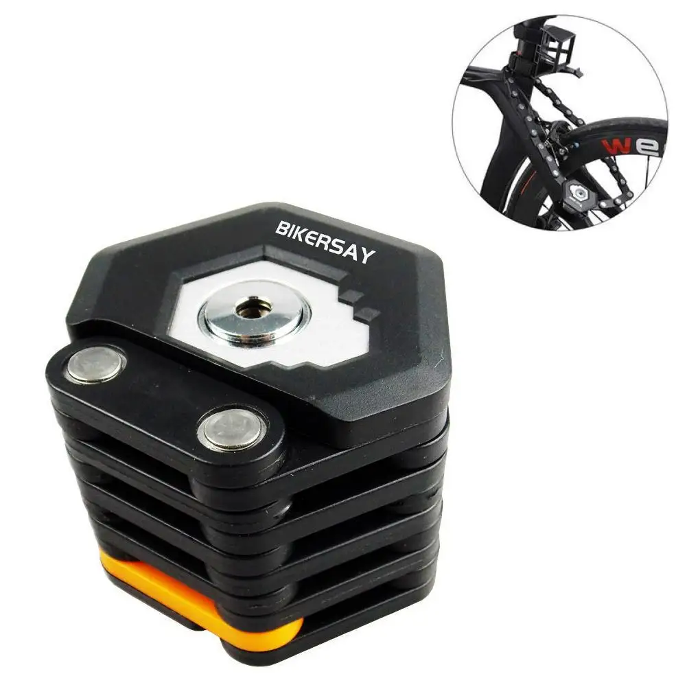 

New Bicycle Lock Anti-theft Mountain Bike Burger Lock Anti-shear Electric Car Anti-Hydraulic Shear Lock Folding Lock With 3 Keys