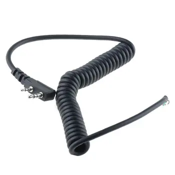 

DIY K Head 2 pin 4 Wire Mic Microphone Speaker Cable Spring Line for Baofeng UV5R UV-5R For Kenwood TK370 Walkie Talkie