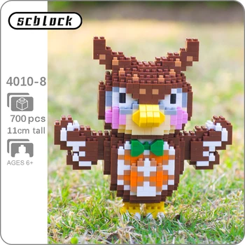 

SC 4010-8 Game Animal Crossing Owl Bird Blathers 3D Model DIY Small Mini Diamond Blocks Bricks Building Toy for Children no Box