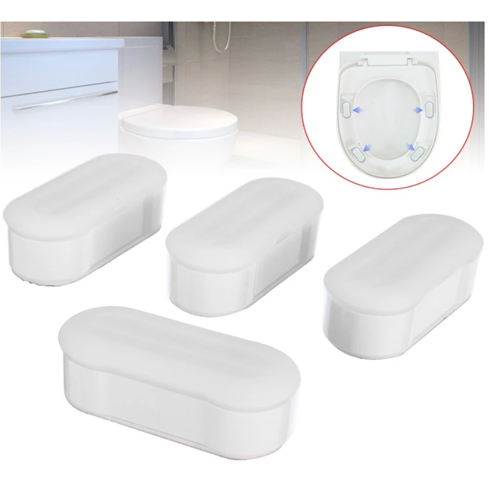 4 Pieces Universal Toilet Seat Bumper Protection Pads Bathroom