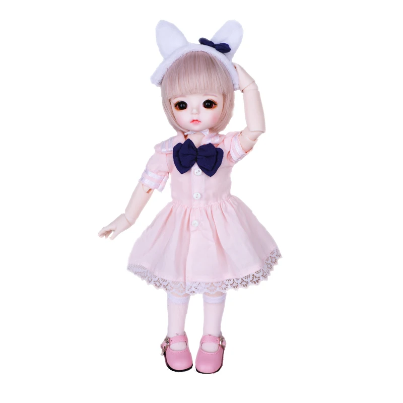 Новинка BJD Кукла SD кукла 1/6 точек крем Зефир розовый бант Юбка милая Смола Сюрприз