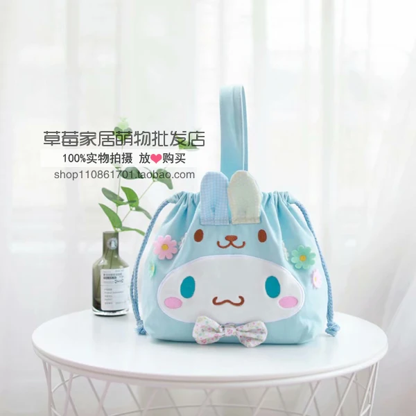 Мультфильм милый Sanrio, Hello Kitty с рисунками из мультфильма «My Melody Cinnamoroll Марка pom-Pom Purin холщовый мешок на завязках косметички для макияжа сумки для девочек