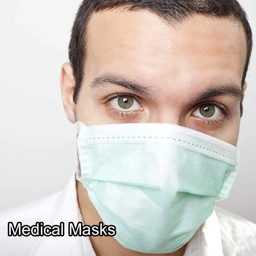 

50pcs 3 Layers Face Masks Disposable Dustproof Mask Facial Protective Cover Masks Anti Influenza Bacterial PM2.5 Mouth Mask
